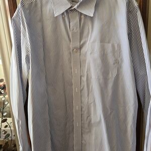 L.L. Bean Blue and White Pinstripe Dress Shirt